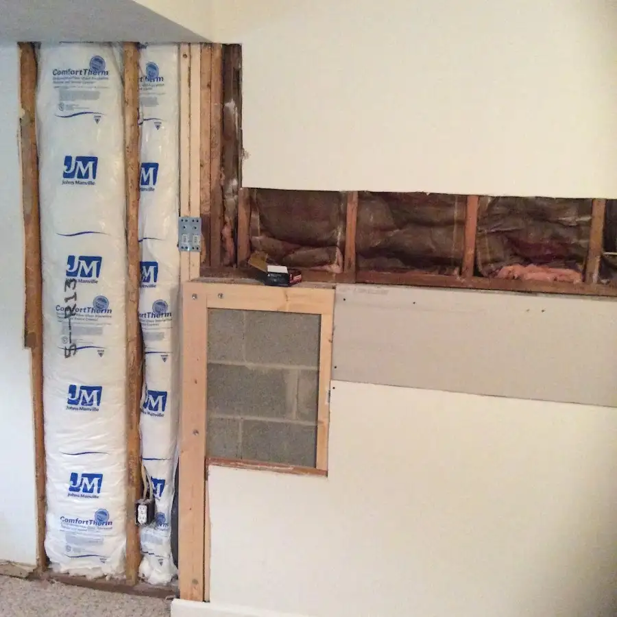 Wall insulation replacement during Contents Cleaning & Restoration in Port Jefferson